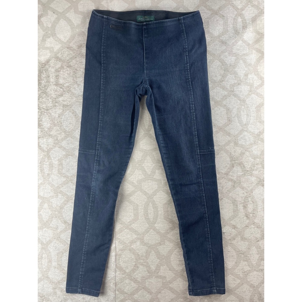 Lauren Jeans Co Ralph Lauren Womens 4 Dark Wash Pull On Skinny Denim Jeggings